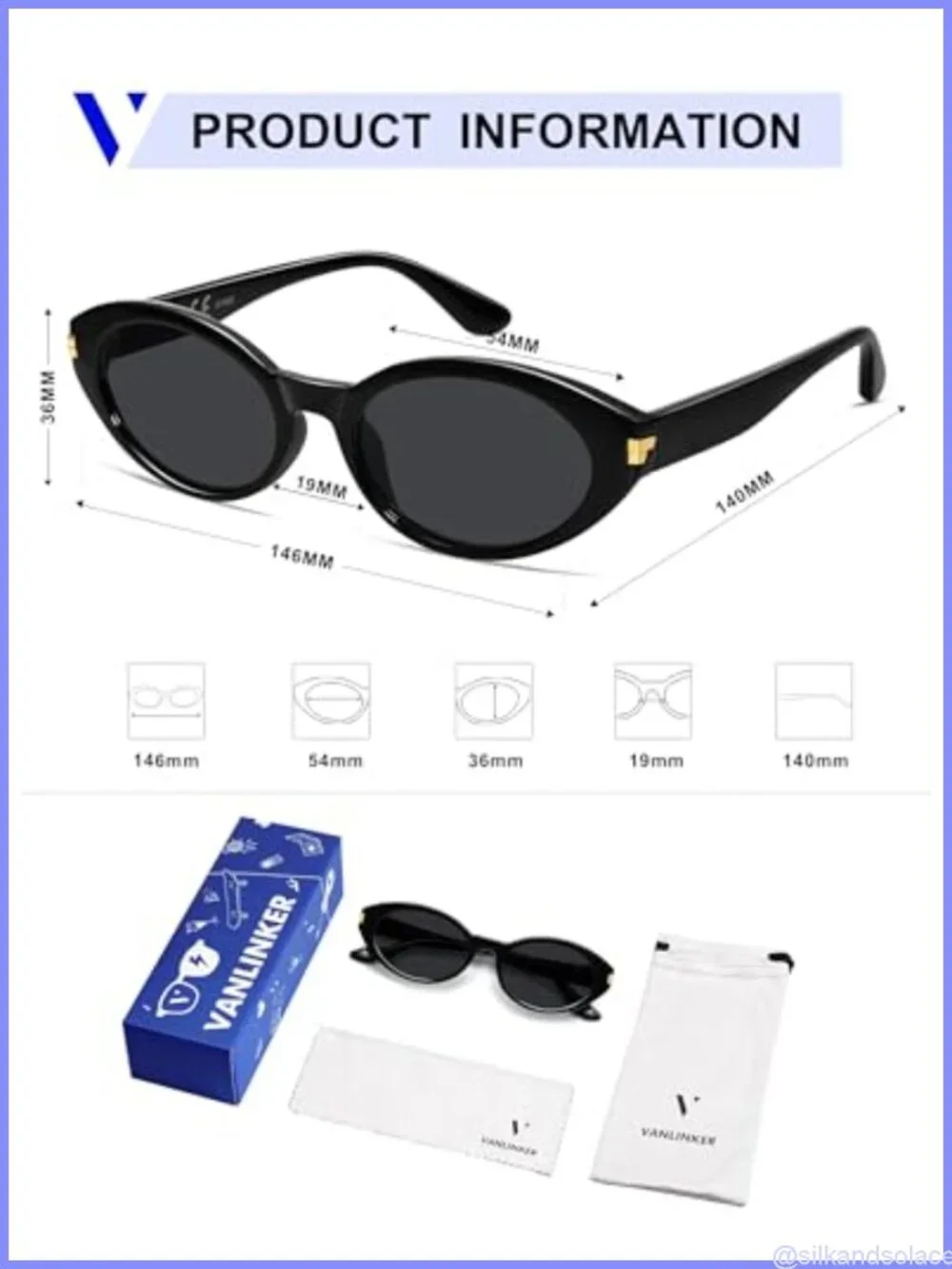 Polarized Retro Oval Cateye Sunglasses UV400 Protection Small Fit